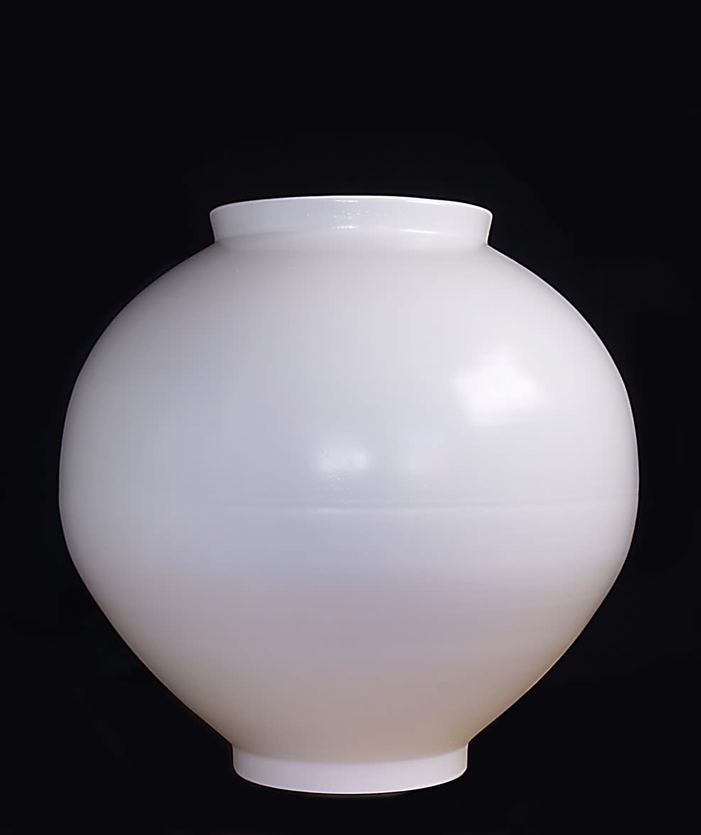 Large, white ceramic moon jar from Korea