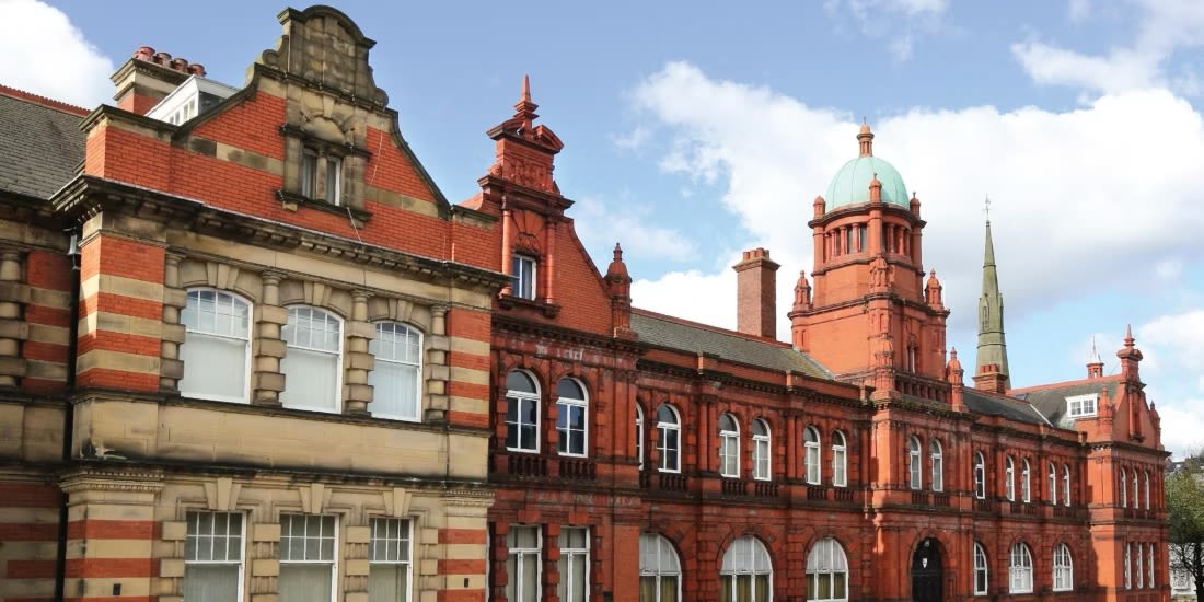 This hotel is in an old brick building that used to be part of the University