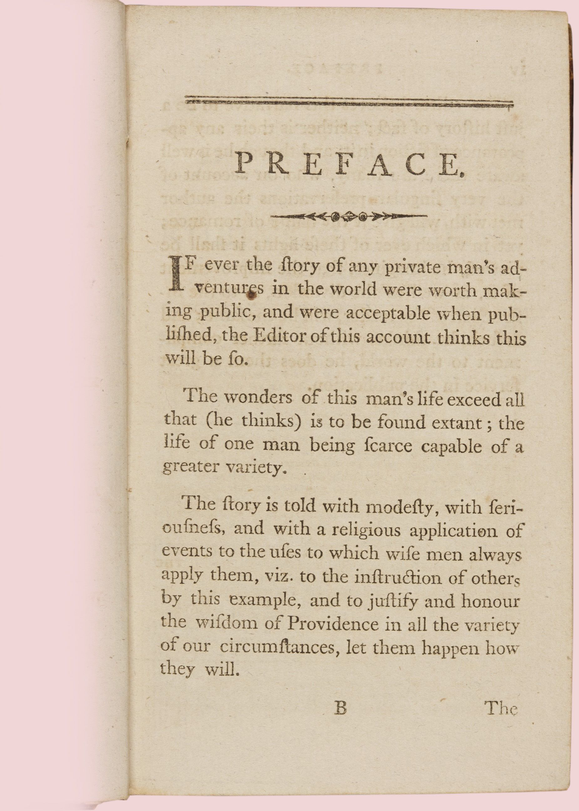 Preface from Robinson Crusoe, with the author suggesting that the events of the book are all true events