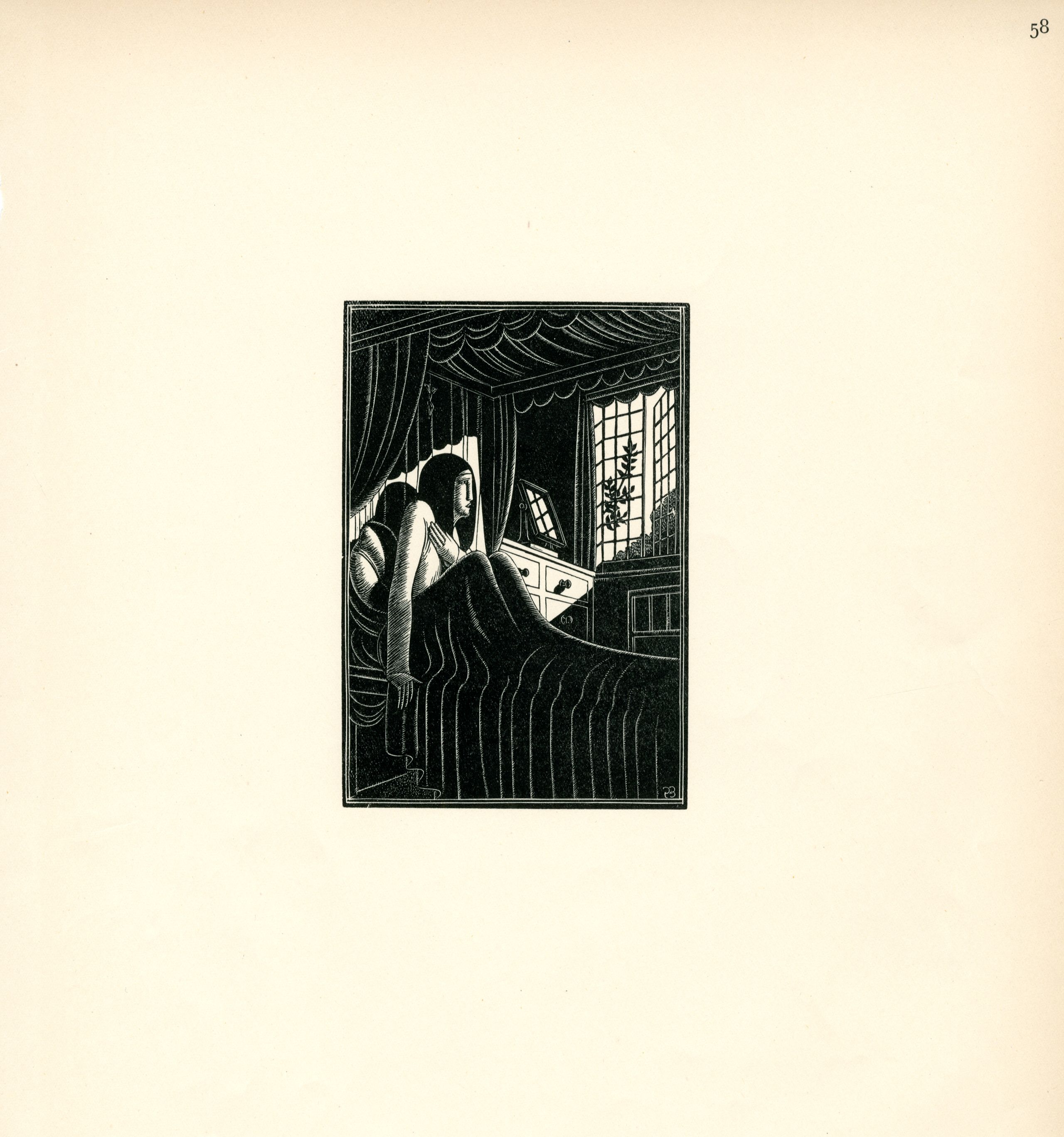 Eric Gill, Autumn Midnight (1929). Wood engraving.