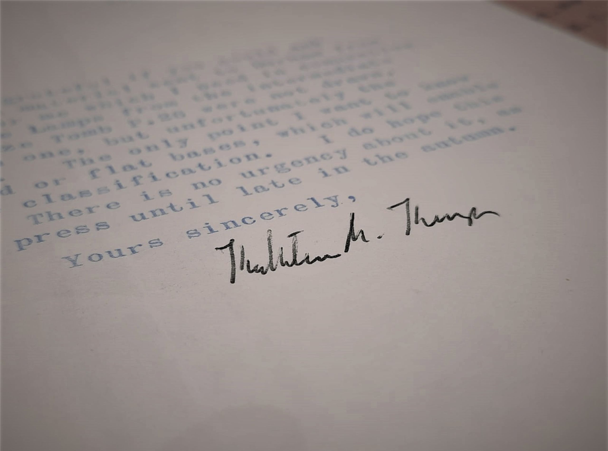 Kathleen Kenyon’s signature on a letter to Durham University