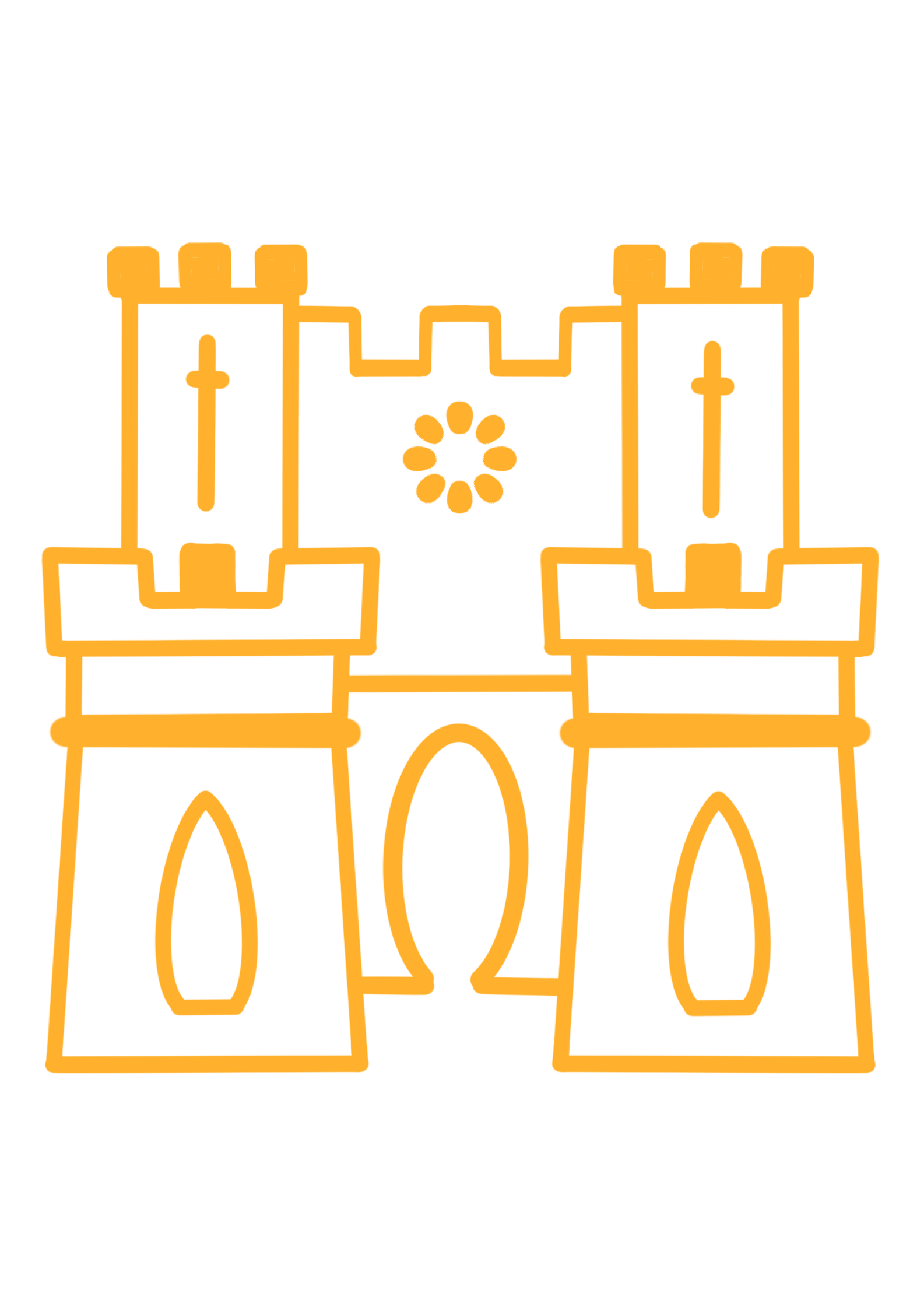 Golden outline icon of Durham Castle