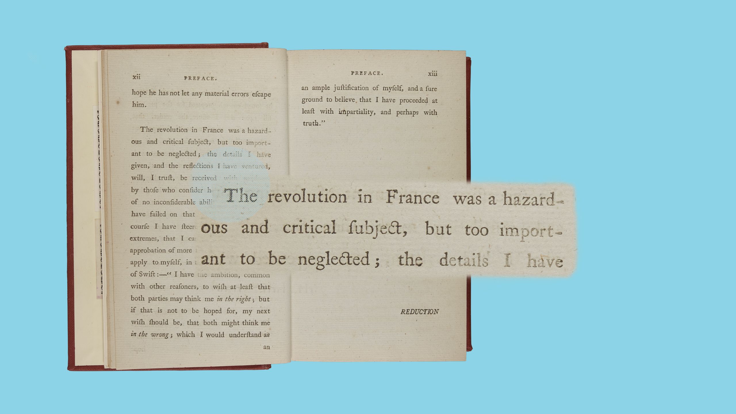 page from Arthur Young book with quote mentioning the importance of reporting on the French Revolution