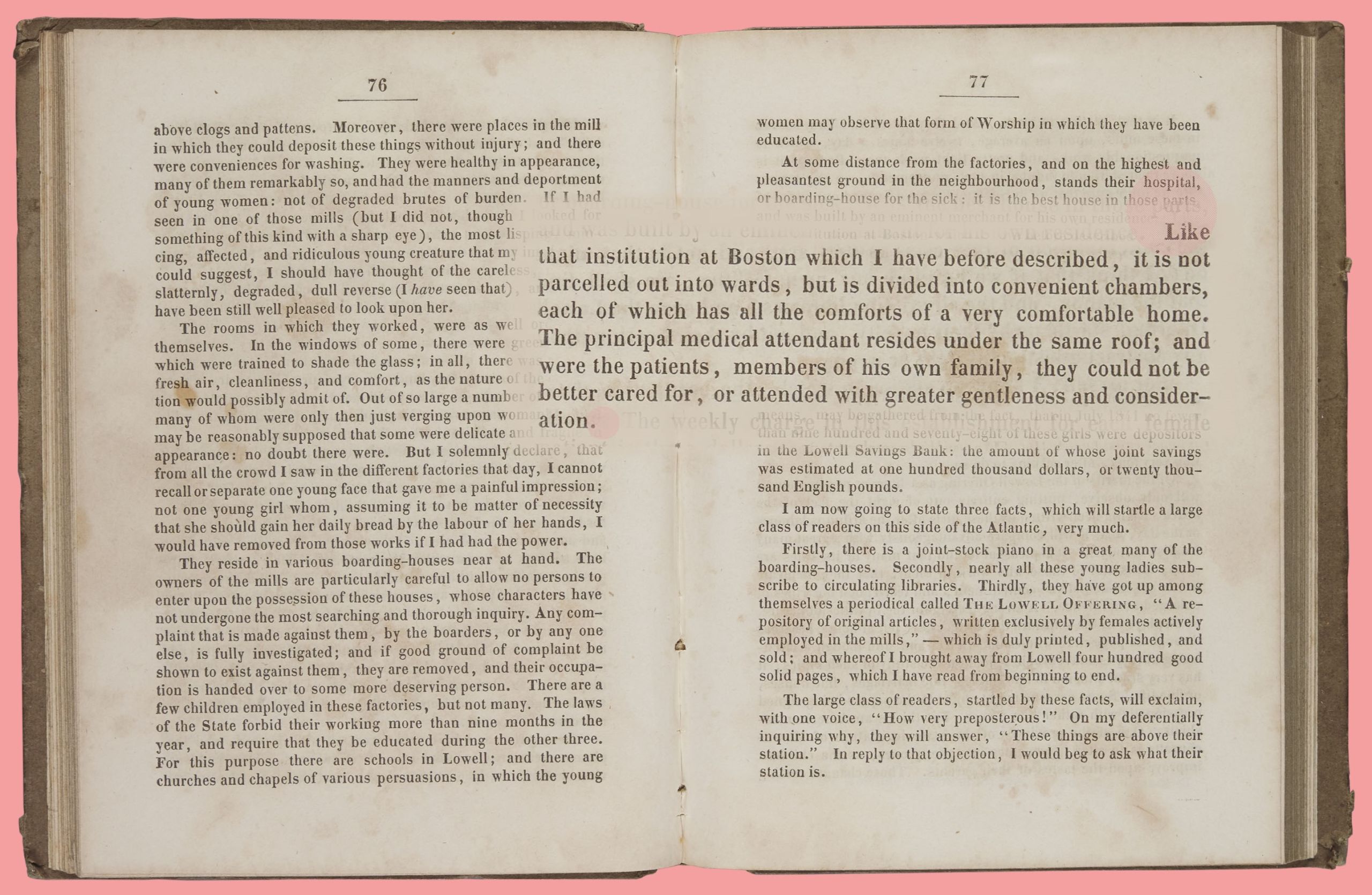 Dickens describes a visit to an impressive hospital in Boston