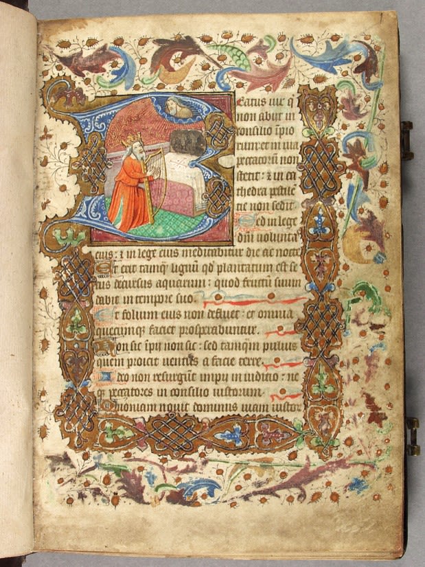 Enlarged illumination from a 15th Century Psalter From Flanders