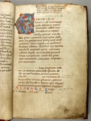 Illuminated page from Symeon of Durham manuscript.