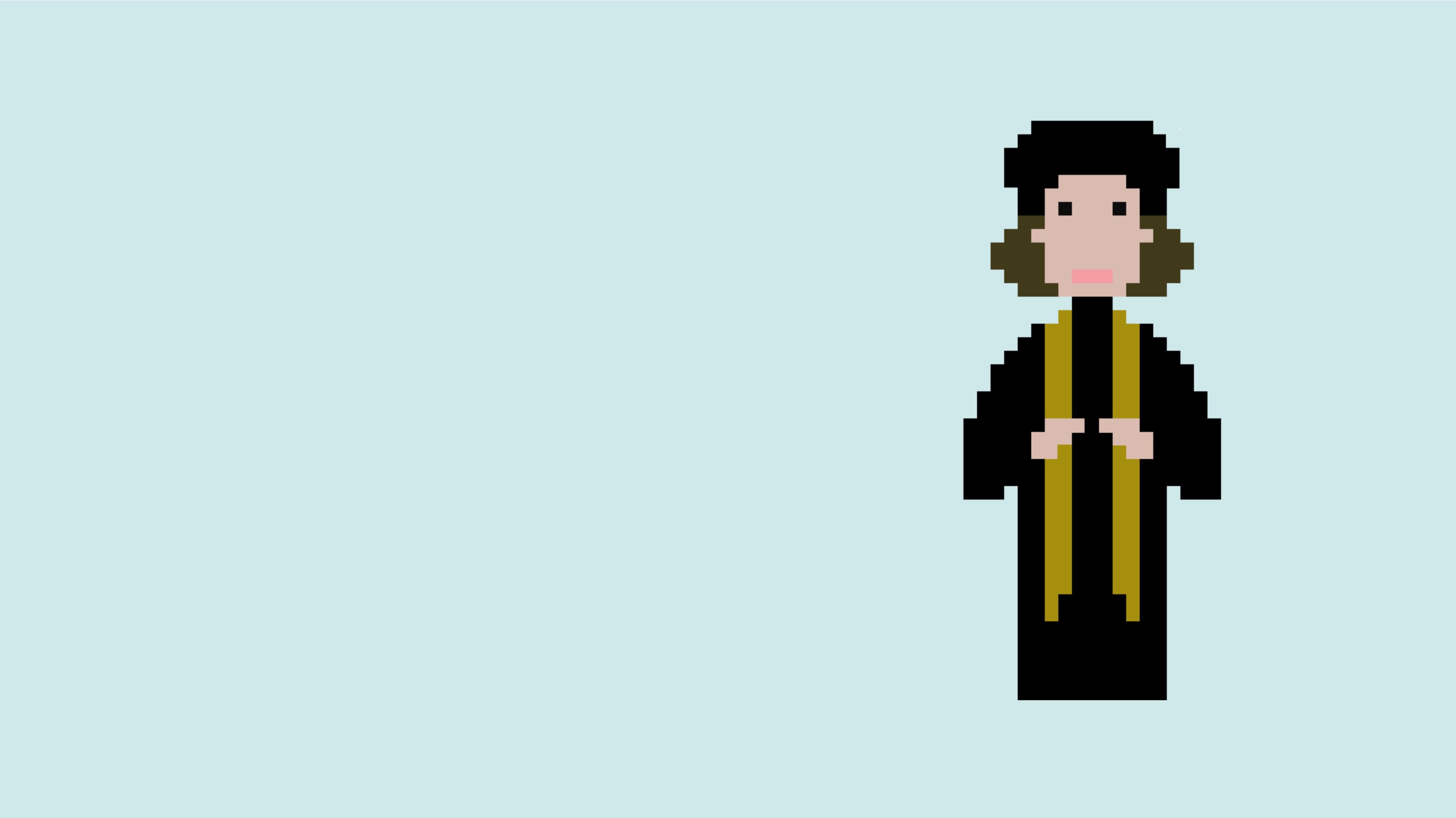 Pixel art image of Tunstall, replicating how he appears in the previous portrait.