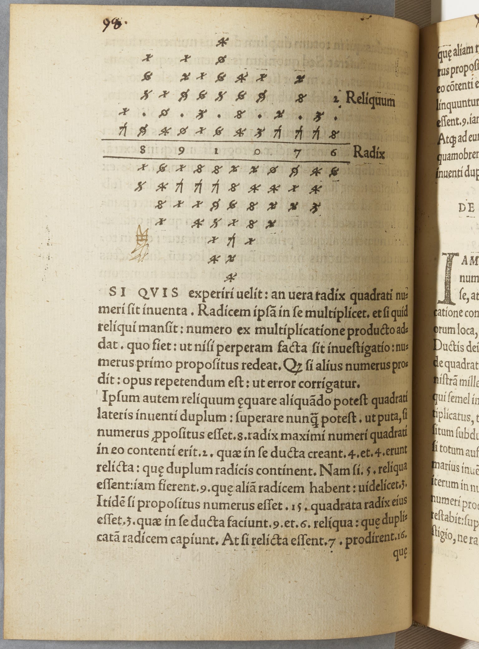 Page from maths book showing a complex method of long division.